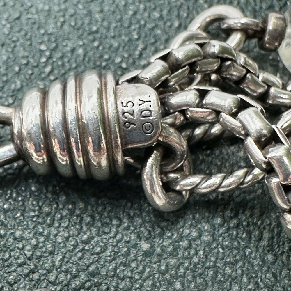 Gorgeous David Yurman silver bracelet—pearl, onyx and crystal beads. - Picture 3 of 7